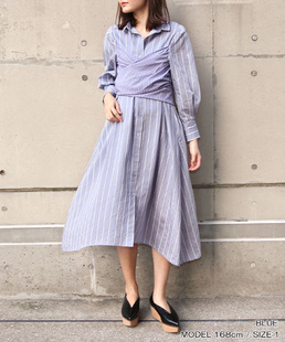 RANDA 春夏新款衬衫裙V领白领穿搭连衣裙 BB01139