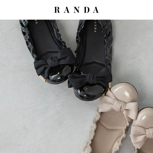 RANDA 26早秋新款蝴蝶结休闲英伦通勤舒适不累脚平底鞋女 PP38071
