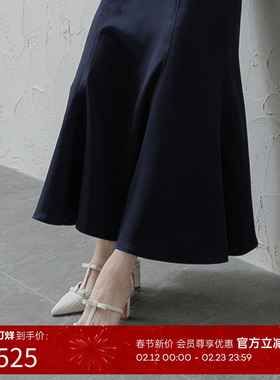 RANDA 25新款蝴蝶T字绑带休闲时尚V口剪裁优雅穆勒鞋女 PD36011