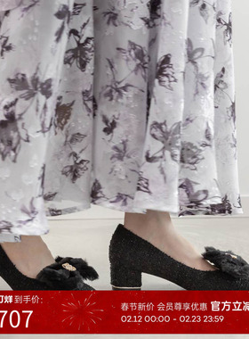 RANDA 25早秋新款甜美休闲可拆卸蝴蝶结尖头时尚单鞋 PP36034