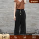 通勤休闲百搭女裤 RANDA 黑色高腰纽扣阔腿裤 BB01147
