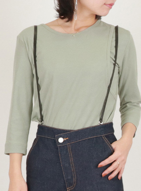 RANDA 秋冬新款圆领后背设计修身针织衫 BT01328