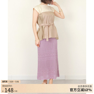 高级感腰带上衣T恤白领 RANDA 设计款 无袖 BT01367 春夏新款