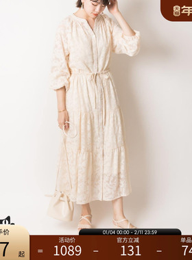 RANDA 日系雪纺连衣裙长款开衫女 BD01601