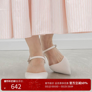 RANDA 26春季新款休闲优雅通勤舒适不累尖头穆勒高跟鞋女 PD37084