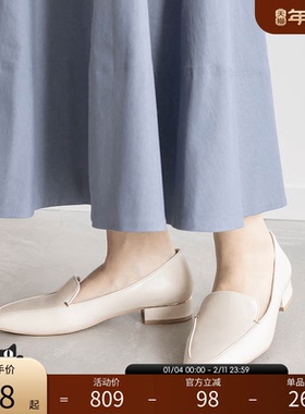 RANDA 25春夏新款舒适耐穿百搭简洁高雅方头低跟乐福鞋 KH33220