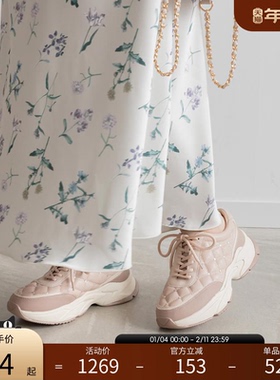 RANDA 24春季新款COTTON钻饰透气厚底日系休闲运动鞋女鞋 PH32088