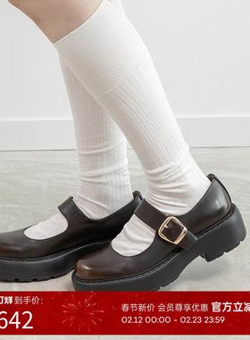 RANDA 25秋季新款厚底玛丽珍鞋优雅休闲简介平跟鞋 PH36088
