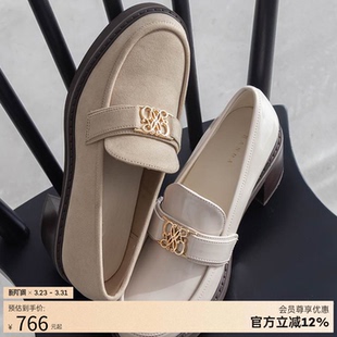 女 校园风休闲舒适圆头厚底增高乐福鞋 PH36018 26早春新款 RANDA