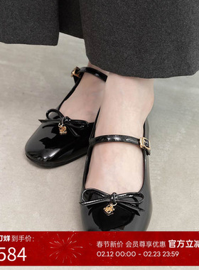 RANDA 26早春新款蝴蝶结甜美优雅设计粗跟玛丽珍单鞋 PP36249