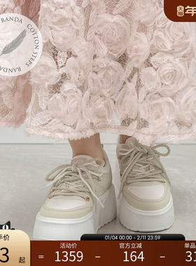 RANDA 26春季COTTON系列蝴蝶结厚底舒适通勤休闲运动鞋女 PH37080