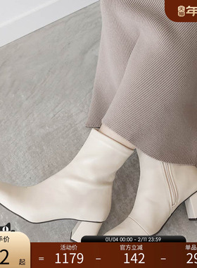 RANDA 24秋冬新款COTTON软底防泼溅陶瓷颗粒鞋底短靴 KC34185