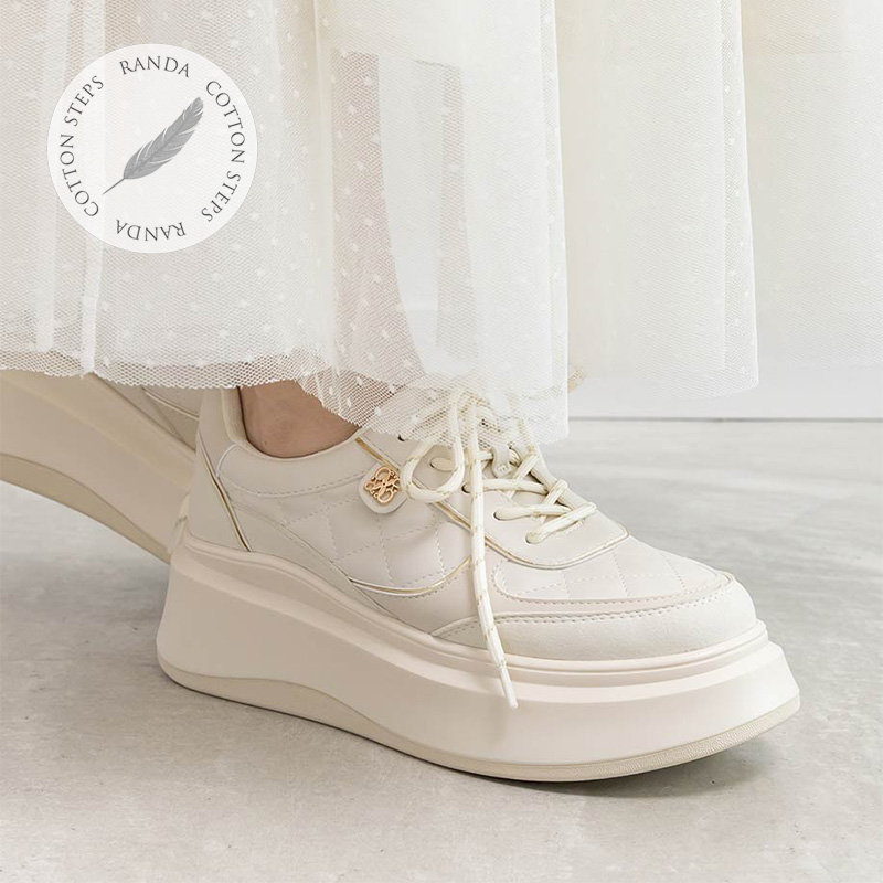 RANDA 25秋季新款COTTON系列原创饰件厚底休闲运动女鞋 PH36259