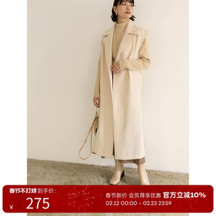 RANDA 春夏新款无袖大衣长款翻领白色日系外套 BJ01723