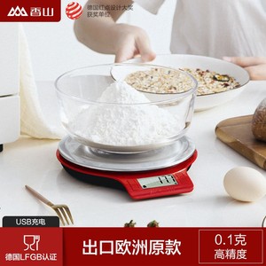 香山厨房秤烘培电子秤精准0.1g家用蛋糕食物烘焙高精度克称电子称