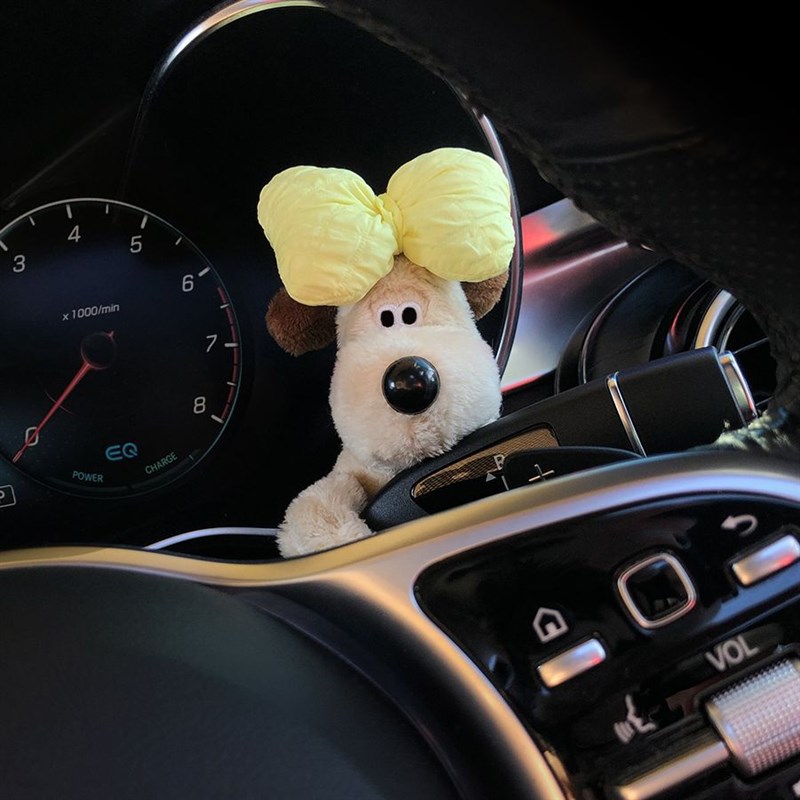 可爱飞行员狗汽车怀挡装r饰玩偶车载转向灯雨刮器车内怀档饰品摆