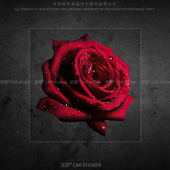 3D个性 红玫瑰汽车划痕遮挡贴纸电动车摩托车身装 饰行李箱贴画防水