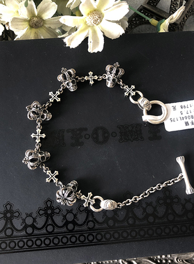 骷髅手链myomy925银轻奢朋克情侣