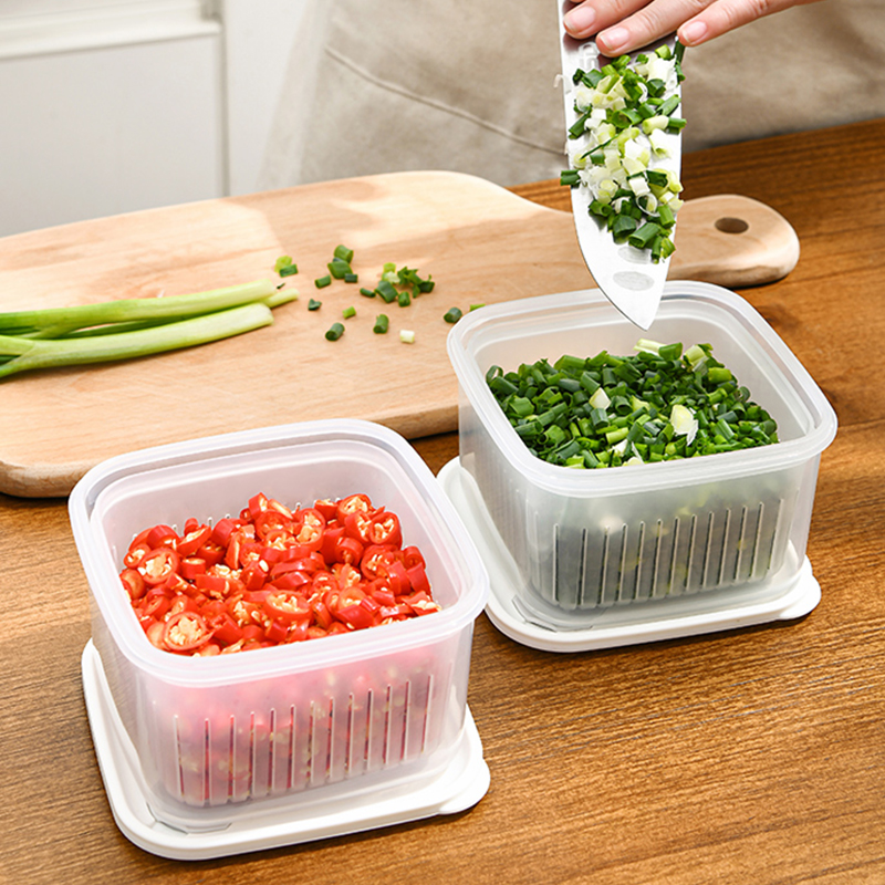 葱花保鲜盒冰箱收纳盒葱姜蒜沥水