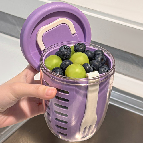 水果杯便携式带盖上班族外带学生