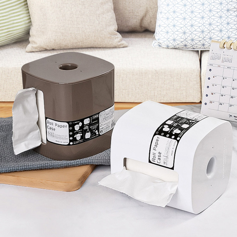 日本进口卷纸筒厕所卫生间厕纸家用客厅纸巾车载手纸架收纳纸抽盒