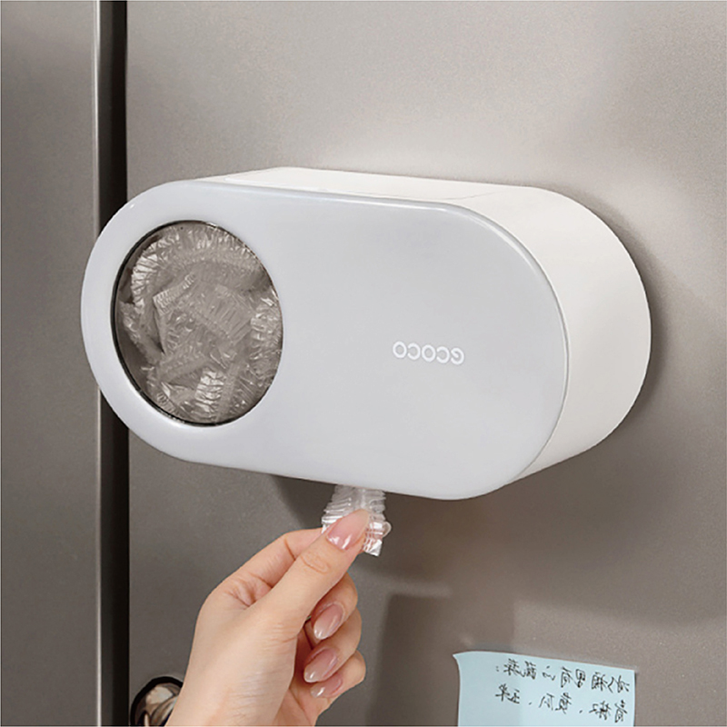 保鲜膜套收纳盒免打孔壁挂抽取式