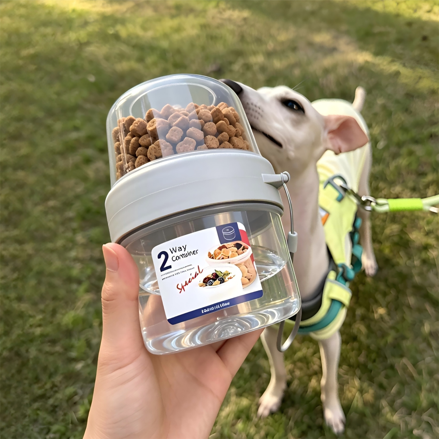 狗狗水杯外出便携式杯子宠物喝水壶狗粮碗零食密封罐收纳盒喂食器
