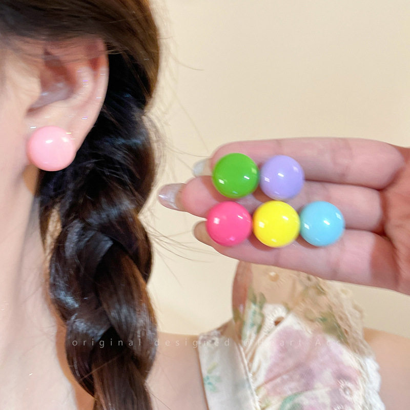 氧气甜豆~彩色馒头豆豆耳钉女2026新款夏天多巴胺耳环甜美风耳饰,饰品/流行首饰/时尚饰品新,耳钉,淘宝优惠券,粉丝福利购,淘宝优惠卷