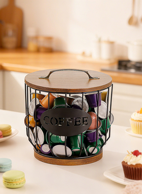 咖啡胶囊收纳Nespresso带盖置物架大容量vertuo展示架