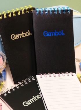 日本KOKUYO国誉gambol上翻线圈本7mm50页横线双螺旋 速记便签口袋