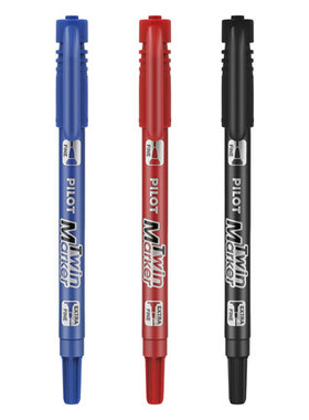 日本PLIOT百乐小双头SCA-TM油性记号笔马克笔描边划线防水勾线笔