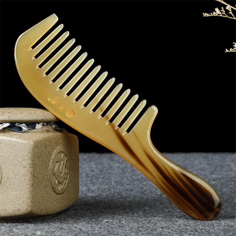 天然牛角梳子生日礼物送老婆女生