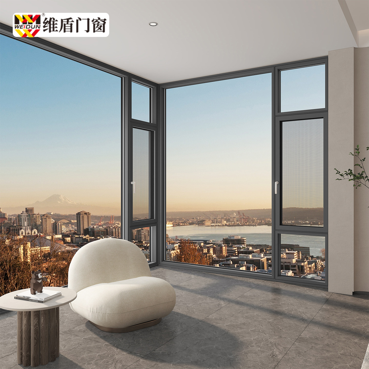 维盾封阳台窗纱一体断桥铝窗户系统门窗封窗落地窗窄边窗系列