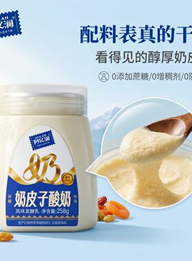 【空运冷链】新疆伊犁阿亿澜纯正奶皮子原味风味发酵乳酸奶罐装