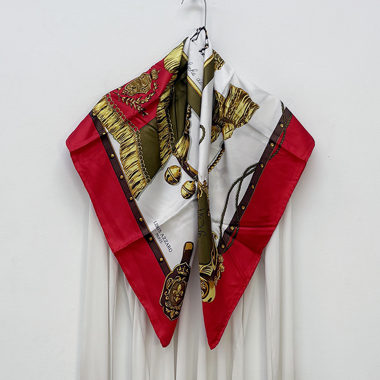 多色入 外贸真丝斜纹大牌印花手工卷边大方巾 桑蚕丝丝巾围巾女