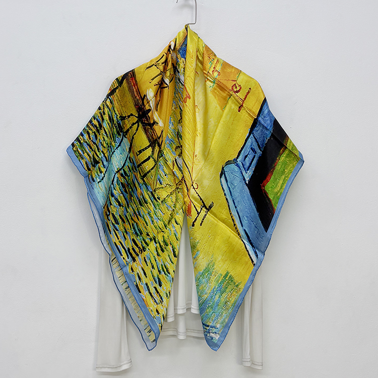 多色入 外贸真丝印花大方巾 桑蚕丝丝巾围巾披肩女