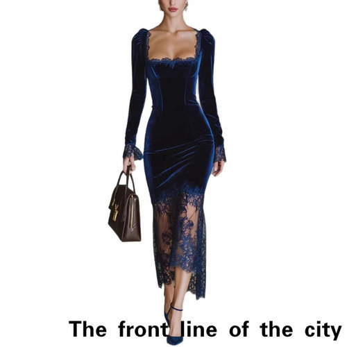 SexySplitBubbleSleeveTiedDress