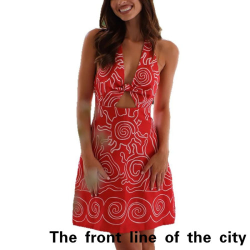 SexySplitBubbleSleeveTiedDress