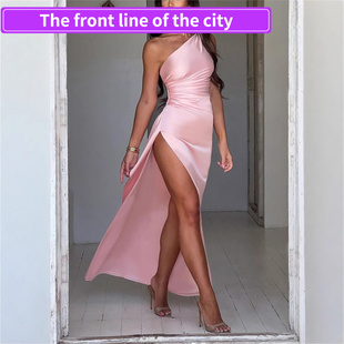 Fashion Strap Split 斜肩开 for Women现货设计感时尚 Dress Sexy