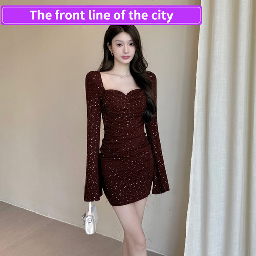 Sexyslimlacepartyminidress法式
