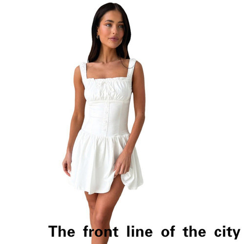 SexySplitBubbleSleeveTiedDress