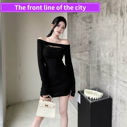 Sexyslimlacepartyminidress一字