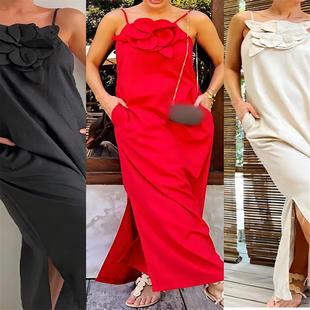 beach vacation slim Sexy suspender out fit dressins hollowed