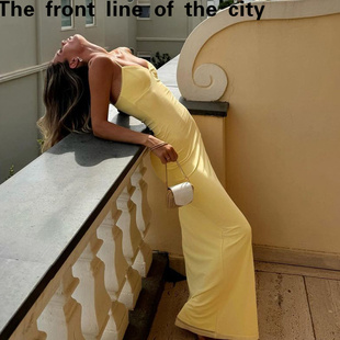 sexy hip hugging Lace 新款 fit dress欧美ins风夏季 低胸V领 slim