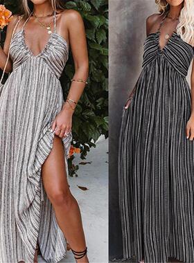 Lace long sleeved sexy backless dress2023TEMU女装吊带口袋长