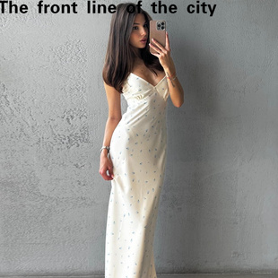 sexy fit hip hugging V字领吊带后 Lace dress欧美ins风夏季 slim