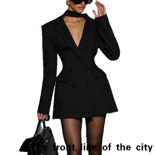 SexySplitBubbleSleeveTiedDress