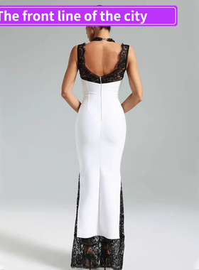 Lace slim fit sexy hip hugging dress亚马逊欧美新款时尚无袖吊