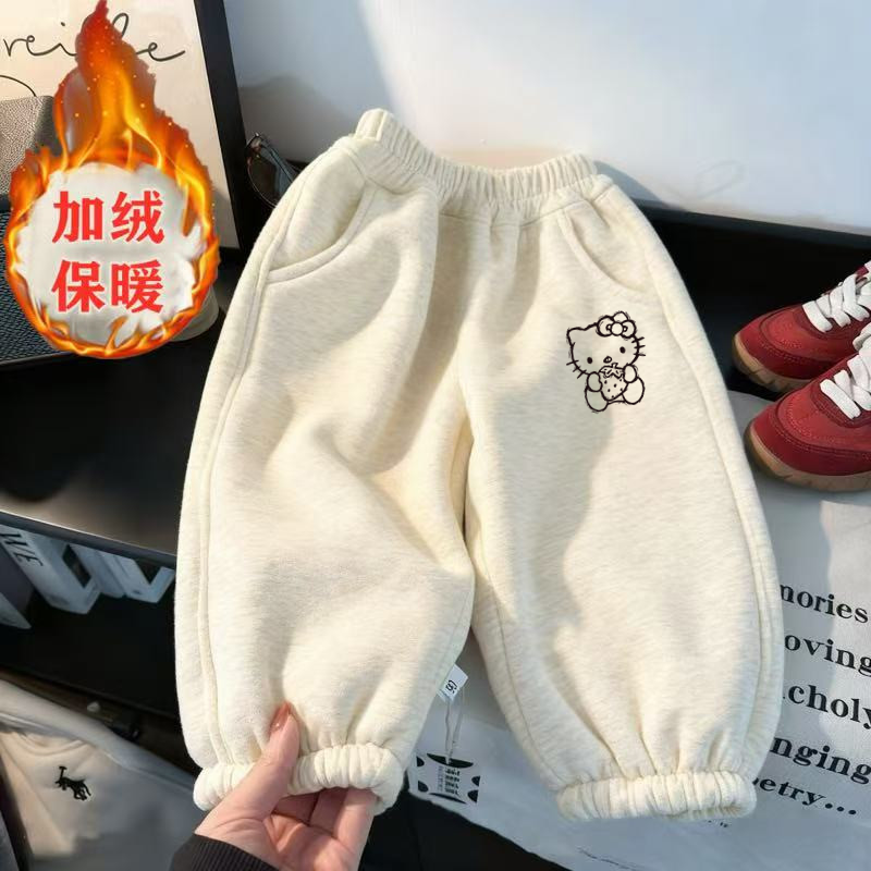 女童加绒裤子秋冬季新款卡通印花休闲束脚裤宝宝洋气百搭宽松长裤,童装/婴儿装/亲子装,裤子,淘宝优惠券,粉丝福利购,淘宝优惠卷