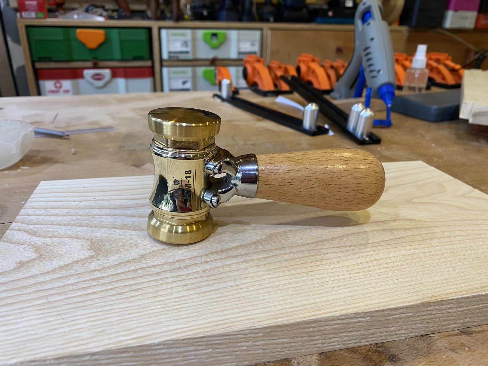 鸿对黄铜锤子榉木柄可替换锤头精致质感锤子塑料头1833吉他制作室